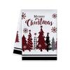 Toalla de Cocina Navideña Etiquetable Transfronteriza Roja con Estampado Navideño Decorativa para Mesa de Comedor Toalla Festiva