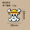 Nuevos dijes para zapatos de dibujos animados de One Piece transfronterizos, accesorios DIY para zapatos con agujeros, hebillas de zapatos de anime de dibujos animados, suministro directo de fábrica, en stock