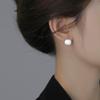Aretes redondos de plata esterlina S999 esmerilados cepillados estilo retro francés estilo Hong Kong aretes de personalidad de alto sentido joyería para la oreja al por mayor