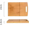 Tabla de cortar de bambú natural con fregadero Tabla de cortar para cortar fruta Tabla de cortar para cocina con asa Tabla de cortar para el hogar Rectangular Transfronterizo