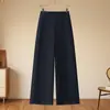 Calças Pantalona de Cintura Alta Personalizadas para Mulheres, Calças Casuais, Verão, Emagrecedoras, Largas, de Pernas Retas, Versáteis, Simples, para o Trabalho, com Caimento