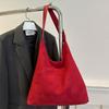 Bolso vintage informal de gran capacidad para mujer, bolso de mano de ante para otoño e invierno 2024, bolso de hombro sencillo de nicho.