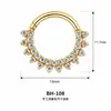 Anillo de nariz de titanio F136 incrustado con circón brillante para mujer, joyería para piercing corporal de titanio G23, disponible al por mayor