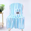 Toalla de Baño Merbau Coral Fleece de Secado Rápido Rayas Catiónicas Toalla de Playa Amazon Engrosada Absorbente Regalo Toalla Grande