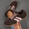 Zapatos de Entrenamiento Alemanes de Bloques de Color Retro Transfronterizos para Mujer Planos con Cordones Casuales Zapatos de Tabla Gamuza Sintética Versátiles Talla Grande Comercio Exterior Zapatos Forrest Gump