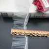 Adorno de Encaje de Perlas con Volantes de Organza para Ropa, Encaje Arrugado para Faldas, Accesorios de Extensión para Dobladillos de Ropa