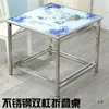 Mesa de Barbacoa de Acero Inoxidable Mesa Cuadrada de Comedor para el Hogar Calefacción Eléctrica Multifuncional Plegable Mesa de Ajedrez y Cartas Rejilla para Barbacoa