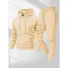 Conjunto de Dos Piezas para Hombre de 250g, Sudadera con Capucha Deportiva de Color Sólido de Moda Transfronteriza, Sudadera con Capucha y Pantalones de Chándal para Hombre