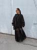 Moda Falda Larga Negra de Encaje Nicho Transfronteriza Nuevo Estilo Europeo y Americano Retro Harajuku Transparente Larga para Mujer