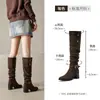 Botas Longas Aogushi Deng Duidui Femininas 2026 Nova Outono Viagem a Xinjiang Altas Bonitas Cor Botas Ocidentais