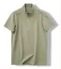 Seda de Hielo Media Cremallera Manga Corta para Hombre Verano Delgado Transpirable POLO Elástico Fresco Casual Top 7165