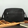 Bolsa Compacta Portátil Marant de Cuero Genuino para Teléfono Móvil, Bolso de Hombro para Deportes y Ocio, Bolso Cruzado Versátil de Moda en Cuero Curtido Vegetal para Hombres