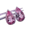 Anillo Runxin New Crown Completo de Diamantes para Mujer Forma de Gota Piedra Sintética Turmalina Rosa Apertura Ajustable Anillo para Mujer