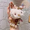 Cadena para Teléfono de Peluche de Dibujos Animados Kt con Lazo y Perlas Llavero Creativo Colgante Pequeño Muñeco Funda de Teléfono Correa para Cámara