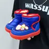 Botas de Nieve para Niños Ultraman Modelo Nuevo de Invierno para Niños y Niñas, Forradas de Felpa y Engrosadas, Zapatos de Algodón Cálidos para Jugar en la Nieve, Zapatos Antideslizantes e Impermeables