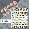 Pegatinas de mariposa para redes sociales, pegatinas para decoración de uñas, surtido de 50, adhesivas, calcomanías de uñas 5D en relieve, venta al por mayor, luz de concha, luminosas