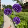 Crisântemo de outono de 3 cabeças para adereços florais de casamento, decoração de salão de casamento, arranjo de flores, popular mar de flores em cascata, paisagismo externo