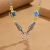 Moda nuevo collar de mariposa de esmalte azul quemado Jingtai para mujer, simple manualidad de epoxi, estilo nacional, joyería retro de moda