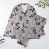 Pijama Masculina Nova Calças de Manga Comprida Cardigan Seda Leite Roupa de Casa Tamanho Plus Grande Terno Masculino Pijama para o Verão