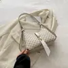 Bolso de Hombro Retro Estilo Francés Nuevo Invierno 2025, Bolso de Hombro de Tendencia Impreso Simple Versión Coreana, Bolso de Mano Bloqueo de Color
