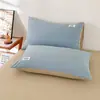 2026 Algodón Puro Color Sólido Sin Estampar Algodón Lavado Funda de Almohada Individual Pieza Individual