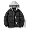 Ropa nueva de pareja de dos piezas falsas con capucha acolchada de algodón ropa pan marca de moda para hombre gorro de punto moda dos piezas falsas outlet de fábrica
