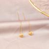 Aretes de acero de titanio para mujer elegantes aretes largos de corazón de durazno aretes de amor 2023 modernos adelgazantes para la cara aretes para perforación de oreja mujer