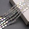 En stock 8 X11 colgante de semillas de melón con agujero mediano accesorios de joyería DIY colgante de vidrio plano con forma de gota de agua material de cuentas de cristal