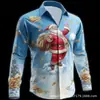 Suministro de camisa casual de manga larga unisex nueva transfronteriza con estampado de animales navideños divertido y lindo, impresión 3D