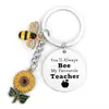 Llavero de Acero Inoxidable Dama Girasol Abeja Llavero Regalo para Amigos Llavero de Abeja Mayoreo