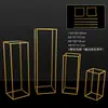 Decoração de Corredor Geométrica de Ferro Forjado Adereços de Casamento Estrutura Quadrada Tridimensional Ornamentos de Prisma Retangular Decoração de Suporte de Flores para Casamento Estrutura Quadrada de Ferro