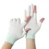 Guantes de pesca protectores para recoger té de dedos abiertos finos, medio dedo para empacar, clasificar, sub-dedo, nylon, protección solar, alta elasticidad, transpirables