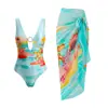 Trajes de baño europeos y americanos nuevos: Bikinis y bañadores de una pieza con estampado de isla, populares para exportación y ventas transfronterizas, conjuntos de playa