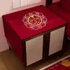 Tela Cubierta para Mesa de Noche Boda Gama Alta Toalla a Prueba de Polvo Decoración Festiva Habitación de Boda Mantel Rojo Arte Latte Suministros de Boda