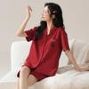 Pijamas de Verano 2025 Rojo Algodón Puro Verano Nuevo Manga Corta Shorts Año del Zodíaco Recién Casados Ropa para el Hogar Traje a Cuadros