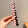 Lindas pegatinas de flequillo de dibujos animados para otoño e invierno, diademas de punto florales versátiles de estilo coreano con cierres de velcro, que exudan un ambiente sofisticado y elegante