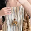 Uso Casual Diário~ Colar com Pingente de Chapéu com Laço para Mulheres, Corrente de Suéter Estilo Férias de Verão à Beira-Mar, Acessório Longo