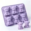 Bandeja de gelo 3D de Vaca das Terras Altas transfronteiriça nova, molde de gelo de silicone de mini Vaca das Terras Altas