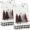 Venta al por mayor de toallas de cocina navideñas con estampado de muñeco de nieve y camión.