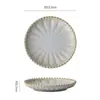 Plato de Cerámica Horneada Vintage Estilo Occidental para Bistec con Puntos de Perla, Plato Personalizado para Presentación de Postres y Repostería, Plato de Cerámica para Postre, Plato para el Té de la Tarde