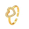 Anillo Abierto Popular de Acero Inoxidable en Forma de Corazón de Amazon para Mujer, Estilo de Lujo de Moda, Sensación de Alta Gama, Joyería de Acero de Titanio Dongguan