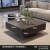 Mesa de Centro Combinada em Ardósia para Apartamentos Grandes e Pequenos, Quadrada, Estilo de Luxo Leve, para Sala de Estar, Uso Doméstico, Vidro Minimalista de Alta Qualidade, Novo Modelo 2024