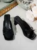 Sandalias de tacón alto estilo francés para mujer, nueva colección de verano 2026, punta cuadrada, tacón grueso, diseño de punta abierta, elegantes sandalias con lazo