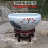 Tanque de Agua para Flores para Cultivar Nenúfares, Tanque de Peces Hidropónico para Acuicultura, Macetas de Cerámica, Barril Profundo de Loto Antiguo de Gran Diámetro Tanque Feng Shui