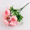 Flor Artificial Rosa Peonía Persa con 5 Cabezas, Flor de Rosa Decoración para el Hogar, Ramo de Boda, Decoración de Mesa