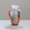 Jarrón de Cristal Rosa Degradado de Lujo Ligero, Hermoso Diseño para Casa Nueva, Jarrón de Cristal para Mesa de Comedor Medieval Francesa de Nicho Venta al por Mayor