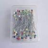 Agujas con Cabeza de Vidrio Niquelada de 45 mm, Agujas Perladas de Colores, Accesorios de Sastrería Vertical para Ropa, Pines de Posicionamiento