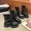 Botas Martin de Plataforma para Mujer 2026 Otoño Nueva Llegada Estilo Caliente Estilo Británico Botas de Tacón Grueso Cremallera Doble Botas de Tobillo de Motociclista