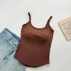Comércio Transfronteiriço Mais Vendido Camisola de Verão Fina Versátil com Bojos Embutidos para Mulheres, Regata Slim-Fit para Usar por Baixo