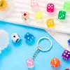 Dado Acrílico Transparente de Color de 14 mm Colgante Tamiz Llavero para Teléfono Móvil Accesorios DIY W331